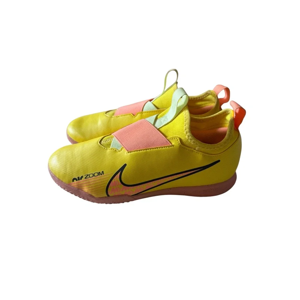 Nike Air Zoom Mercurial Kids Indoor Soccer Shoes Yellow Pink DJ5619-780 Sz 5.5Y